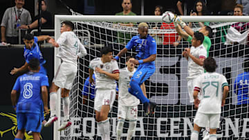 Team Mexico goalie Rodolfo Cota punches out a corner kick during El Tri's friendly against Honduras. (Photo by Kevin C. Cox/Getty Images)