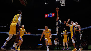 Los Angeles Lakers v Denver NuggetsDENVER, CO - MARCH 9: Jamal Murray #27 of the Denver Nuggets goes to the basket against the Los Angeles Lakers on March 9, 2018 at the Pepsi Center in Denver, Colorado. NOTE TO USER: User expressly acknowledges and agrees that, by downloading and/or using this Photograph, user is consenting to the terms and conditions of the Getty Images License Agreement. Mandatory Copyright Notice: Copyright 2018 NBAE (Photo by Bart Young/NBAE via Getty Images)Getty ID: 929946612