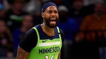 MINNEAPOLIS, MINNESOTA - FEBRUARY 08: James Johnson #16 of the Minnesota Timberwolves. (Photo by Hannah Foslien/Getty Images)
