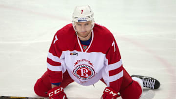 MOSCOW, RUSSIA - DECEMBER 8, 2016: Vityaz Moscow Region's Jakub Jerabek seen during the 2016/2017 KHL Regular Season ice hockey match against CSKA Moscow at CSKA Ice Palace. CSKA Moscow won the game 5-2. Valery Sharifulin/TASS (Photo by Valery SharifulinTASS via Getty Images)