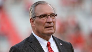LINCOLN, NE - SEPTEMBER 14: Athletic Director Bill Moos of the Nebraska Cornhuskers on the field before the game against the Northern Illinois Huskies at Memorial Stadium on September 14, 2019 in Lincoln, Nebraska. (Photo by Steven Branscombe/Getty Images)