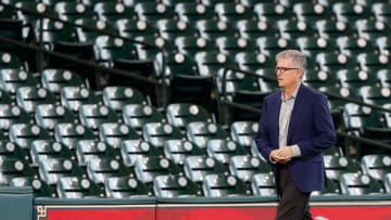 HOUSTON, TX - MAY 09: General manager Jeff Luhnow of the Houston Astros at Minute Maid Park on May 9, 2017 in Houston, Texas. (Photo by Bob Levey/Getty Images)