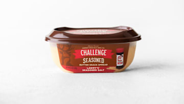 Challenge Butter Snack Spread Lawry's® Seasoned Salt is a combination of freshly churned Challenge Butter and the iconic Lawry's signature blend of salt, herbs and spices. For the first time ever, consumers can easily spread, top and drizzle Lawry's Seasoned Salt on their favorite foods through this delicious Challenge Butter Snack Spread. photo provided by Challenge Butter Spreads