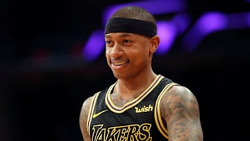 LOS ANGELES, CA - MARCH 16: Isaiah Thomas #3 of the Los Angeles Lakers during the game against the Miami Heat at Staples Center on March 16, 2018 in Los Angeles, California. NOTE TO USER: User expressly acknowledges and agrees that, by downloading and or using this photograph, User is consenting to the terms and conditions of the Getty Images License Agreement. (Photo by Josh Lefkowitz/Getty Images)
