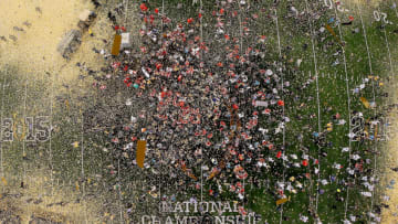 ARLINGTON, TX - JANUARY 12: The Ohio State Buckeyes celebrate after defeating the Oregon Ducks 42 to 20 in the College Football Playoff National Championship Game at AT&T Stadium on January 12, 2015 in Arlington, Texas. (Photo by Tom Pennington/Getty Images)