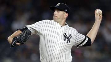 NEW YORK, NY - SEPTEMBER 3: James Paxton #65 of the New York Yankees pitches against the Texas Rangers during the fourth inning at Yankee Stadium on September 3, 2019 in the Bronx borough of New York City. (Photo by Adam Hunger/Getty Images)
