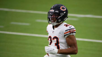 INGLEWOOD, CALIFORNIA - OCTOBER 26: Kyle Fuller #23 of the Chicago Bears warms up before the game against the Los Angeles Rams at SoFi Stadium on October 26, 2020 in Inglewood, California. (Photo by Katelyn Mulcahy/Getty Images)