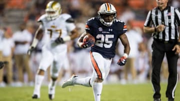 Auburn’s Shaun Shivers (25) runs the ball in the open field against Alabama State at Jordan-Hare Stadium in Auburn, Ala., on Saturday, Sept. 8, 2018. Auburn defeated Alabama State 63-9.Auburn football
