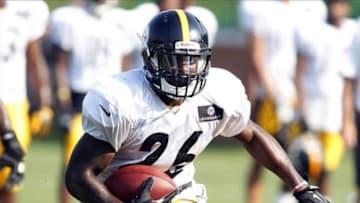 Aug 12, 2013; Latrobe, PA, USA; Pittsburgh Steelers running back Le