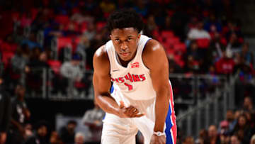 DETROIT, MI - JANUARY 21: Stanley Johnson #7 of the Detroit Pistons celebrates during the game against the Brooklyn Nets on January 21, 2018 at the Little Caesars Arena in Detroit, Michigan. Copyright 2018 NBAE (Photo by Chris Schwegler/NBAE via Getty Images)