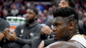 CLEVELAND, OHIO - JANUARY 28: Zion Williamson #1 of the New Orleans Pelicans: (Photo by Jason Miller/Getty Images)
