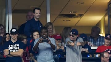 Nov 2, 2016; Cleveland, OH, USA; Movie and television actor Charlie Sheen in attendance in game seven of the 2016 World Series between the Chicago Cubs and the Cleveland Indians at Progressive Field. Mandatory Credit: Tommy Gilligan-USA TODAY Sports