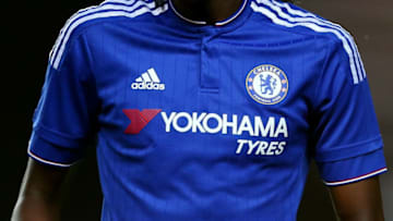 MILTON KEYNES, ENGLAND - AUGUST 03: The shirt of Chelsea with Yokohama Tyres as sponsors during the pre-season friendly between MK Dons and a Chelsea XI at Stadium mk on August 3, 2015 in Milton Keynes, England. (Photo by Catherine Ivill - AMA/Getty Images)