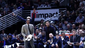 CHICAGO, USA - NOVEMBER 4: Rajon Rondo (L) of New Orleans Pelicans follows the NBA Game between Chicago Bulls and New Orleans Pelicans at the United Center in Chicago, IL, United States on November 4, 2017. (Photo by Bilgin S. Sasmaz/Anadolu Agency/Getty Images)