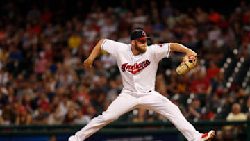 CLEVELAND, OH - AUGUST 13: Cody Allen #37 of the Cleveland Indians pitches against the Los Angeles Angels of Anaheim during the ninth inning at Progressive Field on August 13, 2016 in Cleveland, Ohio. The Indians defeated the Angels 5-1. (Photo by David Maxwell/Getty Images)