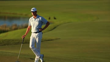 BRADENTON, FLORIDA - FEBRUARY 25: Harris English of the United States waits on the 18th hole during the first round of World Golf Championships-Workday Championship at The Concession on February 25, 2021 in Bradenton, Florida. (Photo by Mike Ehrmann/Getty Images)