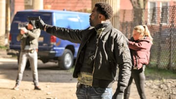 CHICAGO P.D. -- "Tender Age" Episode 803 -- Pictured: (l-r) Patrick John Flueger as Adam Ruzek, LaRoyce Hawkins as Kevin Atwater, Tracy Spiridakos as Hailey Upton -- (Photo by: Matt Dinerstein/NBC)