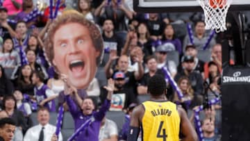 SACRAMENTO, CA - MARCH 29: Victor Oladipo #4 of the Indiana Pacers attempts a free-throw shot against the Sacramento Kings on March 29, 2018 at Golden 1 Center in Sacramento, California. NOTE TO USER: User expressly acknowledges and agrees that, by downloading and or using this photograph, User is consenting to the terms and conditions of the Getty Images Agreement. Mandatory Copyright Notice: Copyright 2018 NBAE (Photo by Rocky Widner/NBAE via Getty Images)