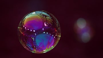 LONDON, ENGLAND - JANUARY 25: The reflection of the stadium can be seen in a bubble ahead of the FA Cup Fourth Round match between West Ham United and West Bromwich Albion at The London Stadium on January 25, 2020 in London, England. (Photo by Catherine Ivill/Getty Images)