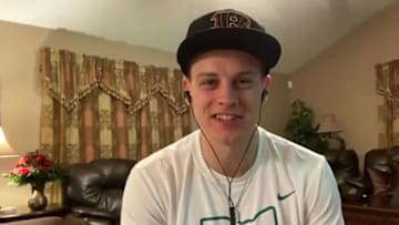 UNSPECIFIED LOCATION - APRIL 23: (EDITORIAL USE ONLY) In this still image from video provided by the Cincinnati Bengals, quarterback Joe Burrow speaks via teleconference after being selected during the first round of the 2020 NFL Draft on April 23, 2020. (Photo by Getty Images/Getty Images)
