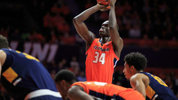 CHAMPAIGN, IL - DECEMBER 15: Samba Kane #34 of the Illinois Fighting Illini shoots a free throw in the game against the East Tennessee State Buccaneers in the first half at State Farm Center on December 15, 2018 in Champaign, Illinois.(Photo by Justin Casterline/Getty Images)