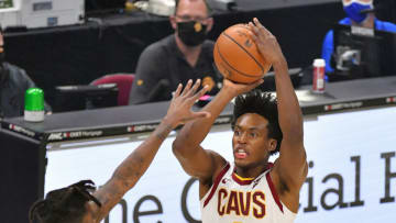 Cleveland Cavaliers guard Collin Sexton shoots the ball. (Photo by Jason Miller/Getty Images)