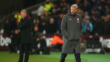 LONDON, ENGLAND - DECEMBER 13: Arsene Wenger, Manager of Arsenal looks on during the Premier League match between West Ham United and Arsenal at London Stadium on December 13, 2017 in London, England. (Photo by Charlie Crowhurst/Getty Images)
