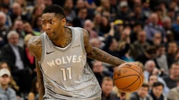 MINNEAPOLIS, MN - APRIL 11: Jamal Crawford #11 of the Minnesota Timberwolves drives to the basket against the Denver Nuggets during the game on April 11, 2018 at the Target Center in Minneapolis, Minnesota. The Timberwolves defeated the Nuggets 112-106. NOTE TO USER: User expressly acknowledges and agrees that, by downloading and or using this Photograph, user is consenting to the terms and conditions of the Getty Images License Agreement. (Photo by Hannah Foslien/Getty Images)