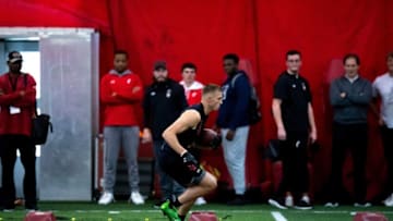 Cincinnati Bearcats wide receiver Alec Pierce runs during Cincinnati Football Pro Day at the Sheakley Athletic Complex in Cincinnati. The Enquirer.