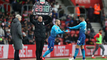 SOUTHAMPTON, ENGLAND - DECEMBER 10: Jack Wilshere replaces Granit Xhaka of Arsenal during the Premier League match between Southampton and Arsenal at St Mary's Stadium on December 9, 2017 in Southampton, England. (Photo by Catherine Ivill/Getty Images)