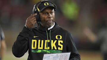 PALO ALTO, CA - OCTOBER 14: Head coach Willie Taggart of the Oregon Ducks looks on from the sidelines against the Stanford Cardinal during their NCAA football game at Stanford Stadium on October 14, 2017 in Palo Alto, California. (Photo by Thearon W. Henderson/Getty Images)