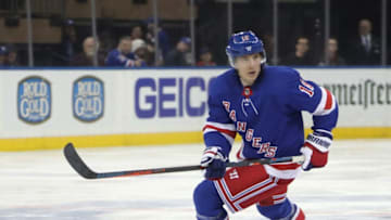 NEW YORK, NEW YORK - NOVEMBER 17: Ryan Strome #16 of the New York Rangers skates in his first game with the team against the Florida Panthers at Madison Square Garden on November 17, 2018 in New York City. (Photo by Bruce Bennett/Getty Images)