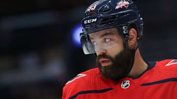 WASHINGTON, DC - SEPTEMBER 18: Radko Gudas #33 of the Washington Capitals in action against the St. Louis Blues during a preseason NHL game at Capital One Arena on September 18, 2019 in Washington, DC. (Photo by Patrick Smith/Getty Images)