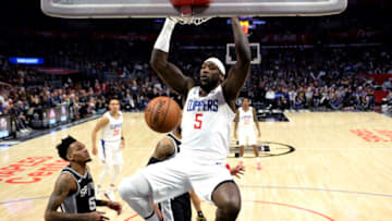 LOS ANGELES, CA - FEBRUARY 03: Montrezl Harrell #5 of the Los Angeles Clippers dunks the ball against the San Antonio Spurs during the second half at Staples Center on February 3, 2020 in Los Angeles, California. NOTE TO USER: User expressly acknowledges and agrees that, by downloading and/or using this Photograph, user is consenting to the terms and conditions of the Getty Images License Agreement. (Photo by Kevork Djansezian/Getty Images)