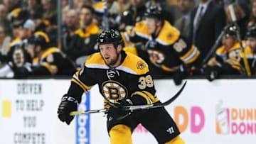 Oct 22, 2016; Boston, MA, USA; Boston Bruins left wing Matt Beleskey (39) skates in the neutral zone during the first period against the Montreal Canadiens at TD Garden. Mandatory Credit: Bob DeChiara-USA TODAY Sports