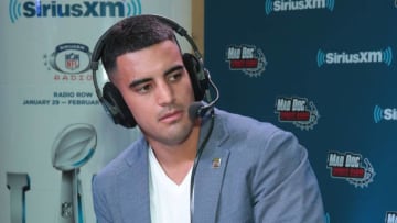 MINNEAPOLIS, MN - FEBRUARY 02: Marcus Mariota of the Tennessee Titans attends SiriusXM at Super Bowl LII Radio Row at the Mall of America on February 2, 2018 in Bloomington, Minnesota. (Photo by Cindy Ord/Getty Images for SiriusXM)
