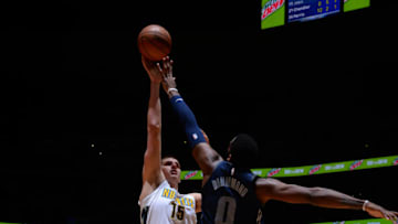DENVER, CO - MARCH 15: Nikola Jokic #15 of the Denver Nuggets shoots the ball against the Detroit Pistons on March 15, 2018 at the Pepsi Center in Denver, Colorado. NOTE TO USER: User expressly acknowledges and agrees that, by downloading and/or using this photograph, user is consenting to the terms and conditions of the Getty Images License Agreement. Mandatory Copyright Notice: Copyright 2018 NBAE (Photo by Bart Young/NBAE via Getty Images)