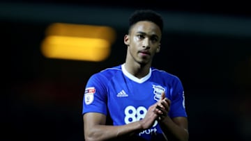BRENTFORD, ENGLAND - FEBRUARY 20: Cohen Bramall of Birmingham City during the Sky Bet Championship match between Brentford and Birmingham City at Griffin Park on February 20, 2018 in Brentford, England. (Photo by Catherine Ivill/Getty Images)