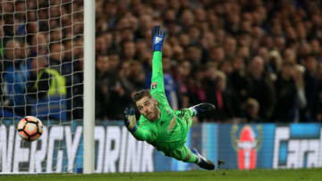 LONDON, ENGLAND - MARCH 13: Manchester United's David De Gea is beaten by Chelsea's Ngolo Kante's shot for Chelsea's first goal during the Emirates FA Cup Quarter-Final match between Chelsea and Manchester United at Stamford Bridge on March 13, 2017 in London, England. (Photo by Rob Newell - CameraSport via Getty Images)