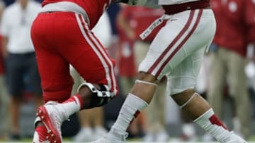 Sep 3, 2016; Houston, TX, USA; Oklahoma Sooners defensive lineman Charles Walker (97) against the Houston Cougars at NRG Stadium. Houston Cougars won 33 to 23. Mandatory Credit: Thomas B. Shea-USA TODAY Sports