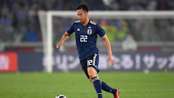 YOKOHAMA, JAPAN - MAY 30: Maya Yoshida of Japan in action during the international friendly match between Japan and Ghana at Nissan Stadium on May 30, 2018 in Yokohama, Kanagawa, Japan. (Photo by Atsushi Tomura/Getty Images)