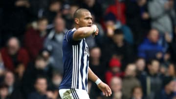 WEST BROMWICH, ENGLAND - MARCH 10: Jose Salomon Rondon of West Bromwich Albion celebrates scoring his side's first goal during the Premier League match between West Bromwich Albion and Leicester City at The Hawthorns on March 10, 2018 in West Bromwich, England. (Photo by Clive Mason/Getty Images)