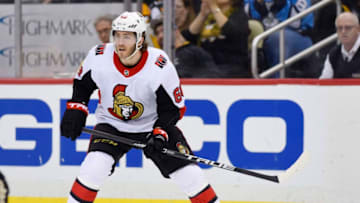 PITTSBURGH, PA - APRIL 06: Ottawa Senators Left Wing Mike Hoffman (68) skates during the third period in the NHL game between the Pittsburgh Penguins and the Ottawa Senators on April 6, 2018, at PPG Paints Arena in Pittsburgh, PA. The Penguins shutout the Senators in a 4-0 win. (Photo by Jeanine Leech/Icon Sportswire via Getty Images)