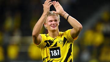 Erling Haaland of Borussia Dortmund. (Photo by Dean Mouhtaropoulos/Getty Images)