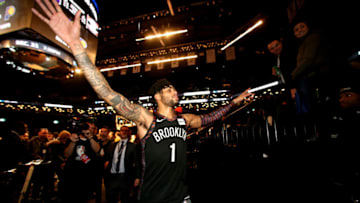 Brooklyn Nets D'Angelo Russell. Mandatory Copyright Notice: Copyright 2018 NBAE (Photo by Nathaniel S. Butler/NBAE via Getty Images)