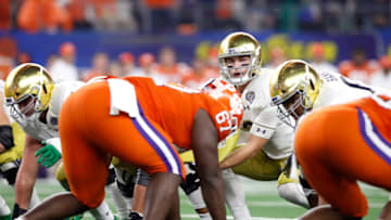 Ian Book #12 of the Notre Dame Fighting Irish (Photo by Tim Warner/Getty Images)