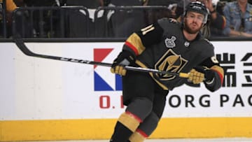 LAS VEGAS, NV - JUNE 07: Jonathan Marchessault #81 of the Vegas Golden Knights skates with the puck during Game Five of the 2018 NHL Stanley Cup Final against the Washington Capitals at T-Mobile Arena on June 7, 2018 in Las Vegas, Nevada. (Photo by Dave Sandford/NHLI via Getty Images)