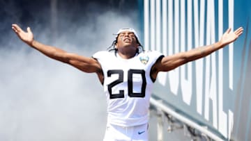 JACKSONVILLE, FLORIDA - SEPTEMBER 08: Cornerback Jalen Ramsey #20 of the Jacksonville Jaguars takes the field for their game against the Kansas City Chiefs at TIAA Bank Field on September 08, 2019 in Jacksonville, Florida. (Photo by Sam Greenwood/Getty Images)