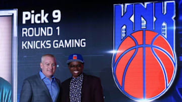 New York Knicks. KNX Gaming logo. (Photo by Mike Stobe/Getty Images)