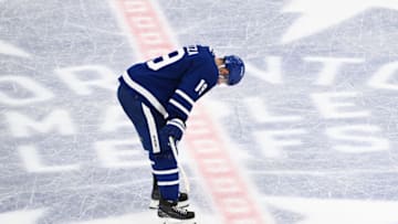 May 14, 2022; Toronto, Ontario, CAN; Toronto Maple Leafs forward Jason Spezza reacts after a loss to the Tampa Bay Lightning in game seven of the first round of the 2022 Stanley Cup Playoffs at Scotiabank Arena. Mandatory Credit: Dan Hamilton-USA TODAY Sports